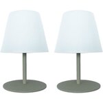 2 lampes de table sans fil TWINS - Olive - H16 cm - LED