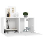 vidaXL Meuble TV suspendu Blanc 60x30x30 cm