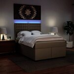 vidaXL Sommier à lattes de lit avec matelas Cappuccino 140x200 cm