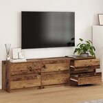 vidaXL Meuble TV avec des lumières à LED avec tiroir avec stockage Marron 180 x 34 x 50 cm