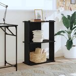 vidaXL Bibliothèque à 3 niveaux noir 60x30x80 cm bois d'ingénierie