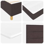 vidaXL Lit à ressorts avec matelas Marron foncé 80 x 200 cm tissu