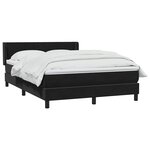vidaXL Sommier à lattes de lit avec matelas noir 140x210 cm velours