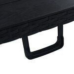 vidaXL Table pliable de jardin Noir 180x75x72 cm PEHD Imitation rotin