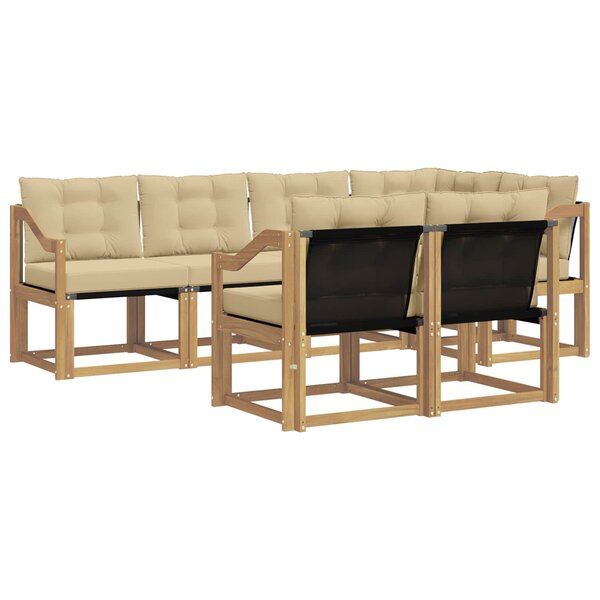 vidaXL Ensemble de canapés d'extérieur 7 Pièces Blanc et Beige