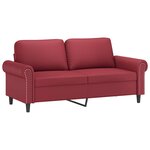 vidaXL Ensemble de canapés 3 Pièces et coussins Rouge bordeaux Similicuir