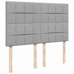 vidaXL Sommier à lattes de lit avec matelas Gris clair 140x200cm Tissu