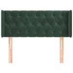 vidaXL Tête de lit avec oreilles Vert foncé 103x16x78/88 cm Velours