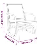 vidaXL Chaises oscillantes de jardin lot de 2 noir 61x76x87 cm