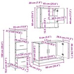 vidaXL Ensemble de mobilier de salle de bain 3 Pièces Chêne noir