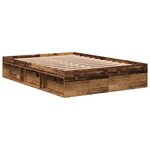 vidaXL Cadre de lit sans matelas vieux bois 120x200 cm bois ingénierie
