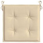 vidaXL Coussins de chaise jardin lot de 4 beige 40x40x4cm tissu oxford