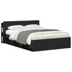 vidaXL Cabinet de Tête de Lit avec stockage Noir Bois d'ingénierie