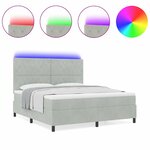 vidaXL Lit à ressorts avec matelas Gris clair 180 x 200 cm Velours