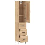 vidaXL Buffet haut Chêne sonoma 34 5x34x180 cm Bois d'ingénierie