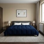 vidaXL Duvet d'hiver Matelassé Bleu foncé 200 x 240 cm Microfibre