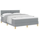 vidaXL Lit à ressorts avec coussin Gris clair 160 x 200 cm tissu