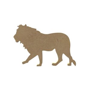 Lion en bois MDF à décorer - 15 x 10 cm