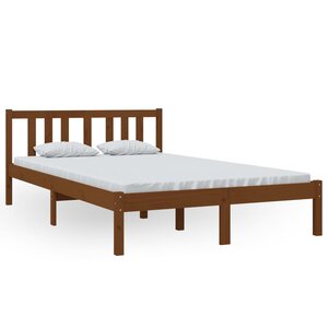 vidaXL Cadre de lit sans matelas marron miel bois massif 120x200 cm