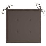 vidaXL Chaises de jardin lot de 2 et coussins taupe Bois teck massif