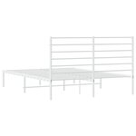 vidaXL Cadre de lit métal avec tête de lit blanc 120x190 cm
