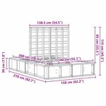 vidaXL Cadre de lit avec stockage Marron cire 140 x 200 cm Bois massif