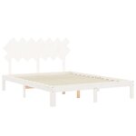 vidaXL Cadre de lit avec tête de lit blanc 140x190 cm bois massif