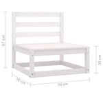 vidaXL Canapés centraux de jardin 2 Pièces Blanc Bois de pin massif