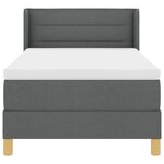vidaXL Lit à ressorts avec matelas gris foncé  80 x 200 cm  en tissu