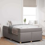 vidaXL Cadre de lit avec matelas Taupe 120 x 200 cm tissu