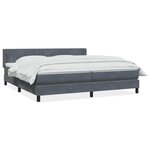 vidaXL Sommier à lattes de lit et matelas gris foncé 180x220cm velours