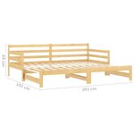 vidaXL Lit coulissant 2x(90x200) cm Bois de pin massif