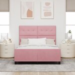 Cadre de lit en velours rose vidaXL 140x190 cm