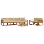 vidaXL Ensemble de canapés d'extérieur 7 Pièces Naturel et Beige