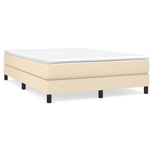 vidaXL Sommier à lattes de lit avec matelas Crème 160x200 cm Tissu