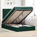 vidaXL Cadre de lit ottoman avec matelas vert foncé 120x190 cm velours