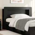 vidaXL Cabinet de Tête de Lit avec stockage Noir Bois d’ingénierie