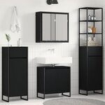 vidaXL Ensemble de mobilier de salle de bain avec tiroir Chêne noir