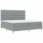 vidaXL Lit à ressorts avec matelas Gris clair 200 x 200 cm tissu