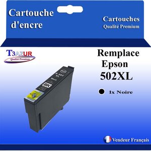 T3AZUR - Cartouches compatibles avec Epson Expression Home XP-5100  XP-5105  XP-5115  XP-5150  XP-5155  502XL  502 XL (série Jumelles) - Noire