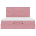 vidaXL Cadre de lit ottoman avec matelas rose 200x200 cm velours
