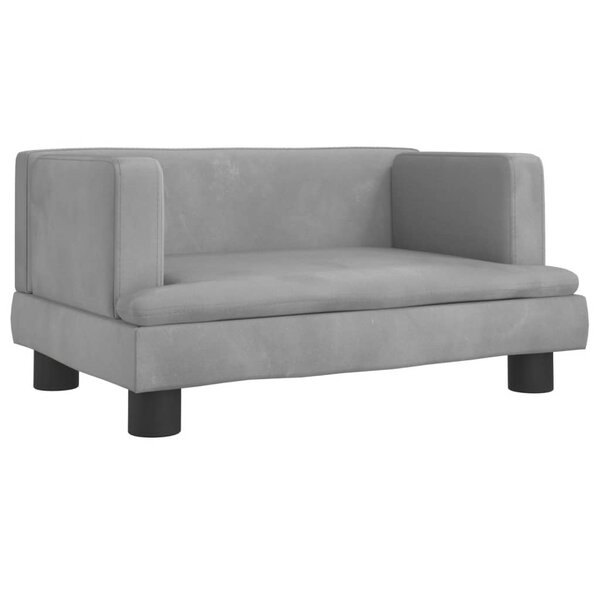 vidaXL Canapé pour enfants gris clair 60x40x30 cm velours
