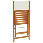 vidaXL Chaises de bistrot lot de 2 blanc crème bois acacia et tissu