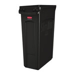 Collecteur de recyclage slim jim noir 87 l - rubbermaid -  - plastique87279 x558x762mm