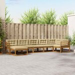 vidaXL Ensemble de canapés d'extérieur 7 Pièces Naturel et Beige
