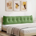 vidaXL Coussin de Dos Vert clair 200 x 24 x 50 cm Velours