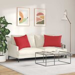 vidaXL Coussins de canapé 2 Pièces Rouge 70 x 50 cm tissu