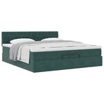 vidaXL Cadre de lit ottoman avec matelas vert foncé 200x200 cm velours