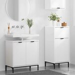 vidaXL Ensemble de mobilier de salle de bain avec tiroir 2 Pièces Blanc