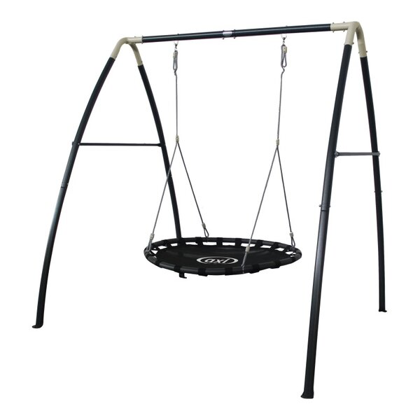 Balançoire nid en métal Anthracite/crème